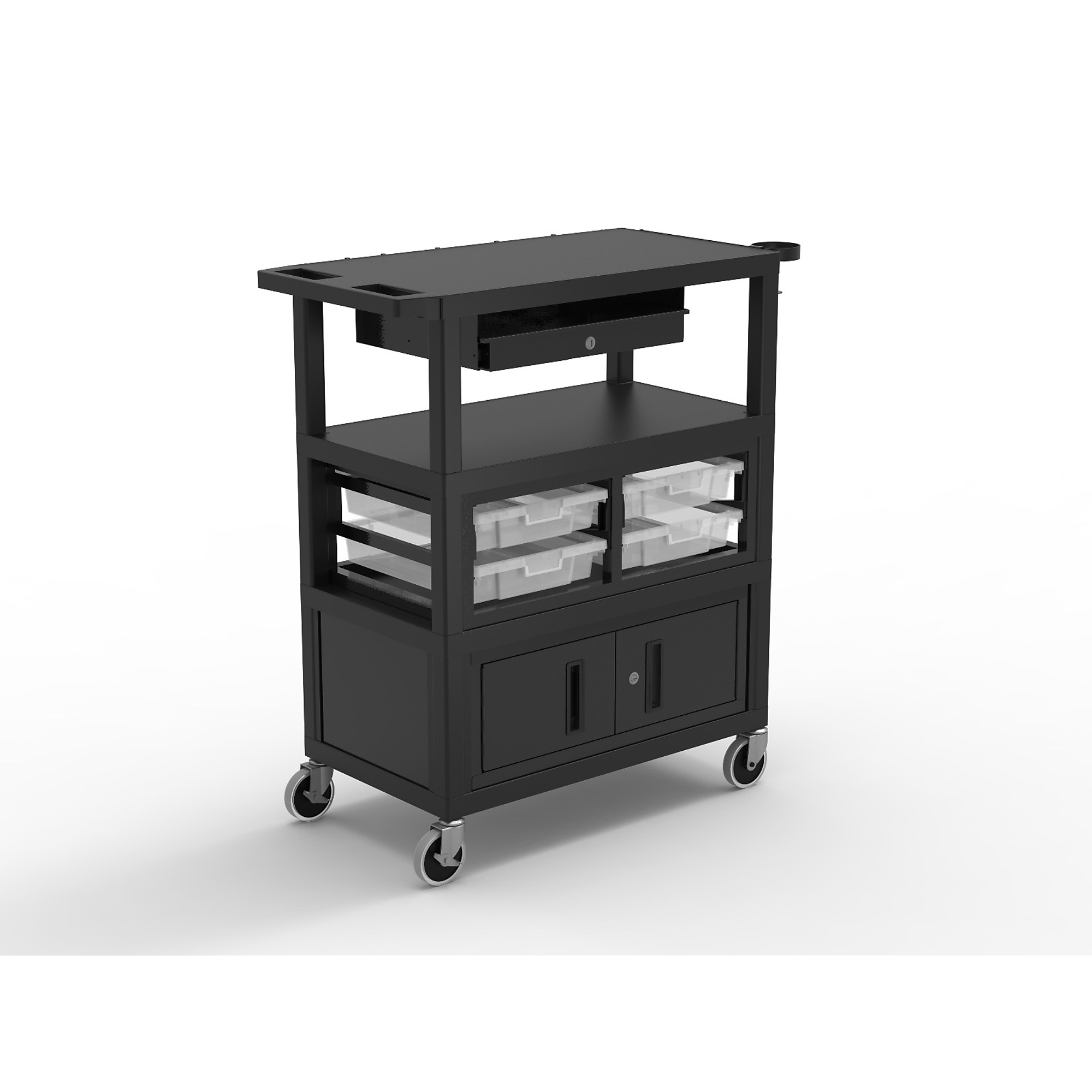 Luxor 32in. x 18in. Locking Cabinet, Total Capacity 400 lb, Material Type Polyethylene, Top Shelf Height 41.75 in, Model# ECMBSKBC-B